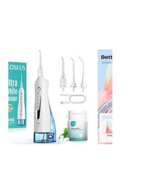 COSLUS Water Flosser Pick with Whitening Mint Flavor Refill Combo for Teeth, Brl